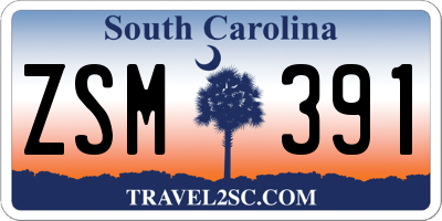 SC license plate ZSM391