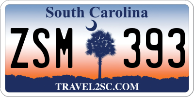 SC license plate ZSM393