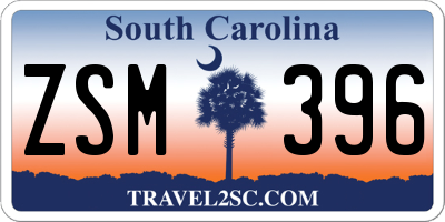 SC license plate ZSM396