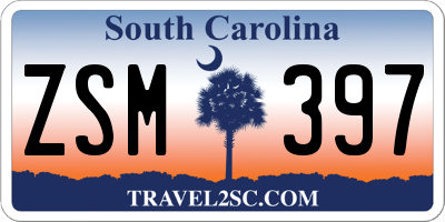 SC license plate ZSM397