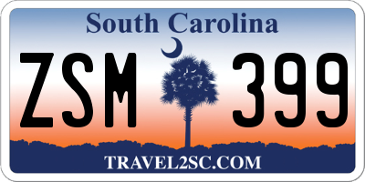 SC license plate ZSM399