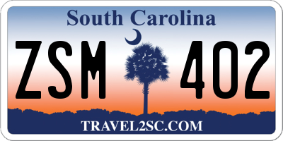 SC license plate ZSM402