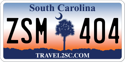 SC license plate ZSM404