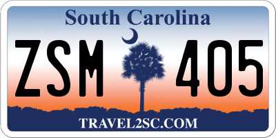 SC license plate ZSM405