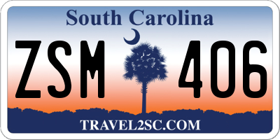 SC license plate ZSM406