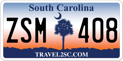 SC license plate ZSM408