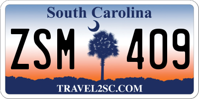 SC license plate ZSM409