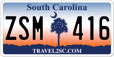 SC license plate ZSM416
