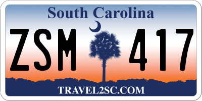 SC license plate ZSM417