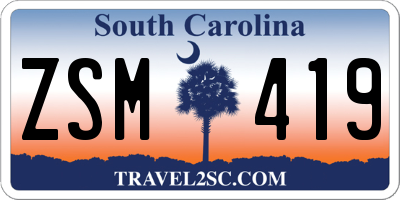 SC license plate ZSM419