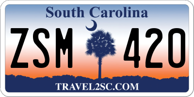 SC license plate ZSM420