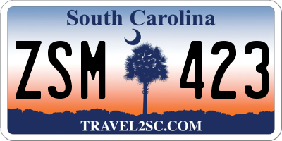 SC license plate ZSM423