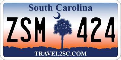 SC license plate ZSM424