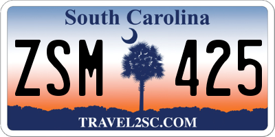 SC license plate ZSM425