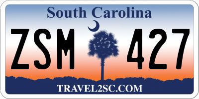 SC license plate ZSM427