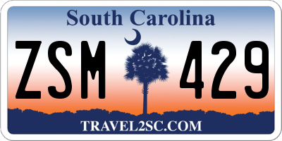 SC license plate ZSM429