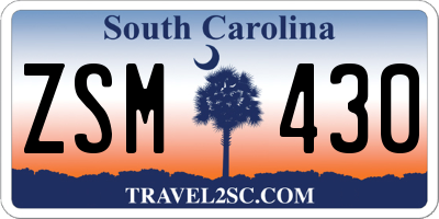 SC license plate ZSM430