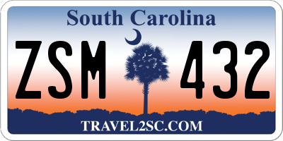 SC license plate ZSM432