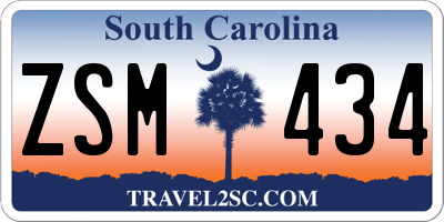 SC license plate ZSM434