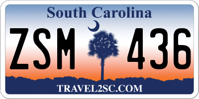 SC license plate ZSM436