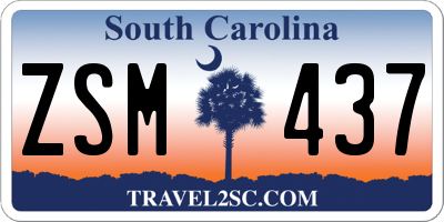 SC license plate ZSM437