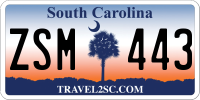 SC license plate ZSM443