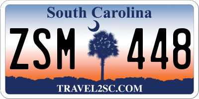 SC license plate ZSM448