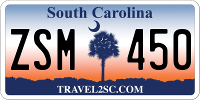 SC license plate ZSM450