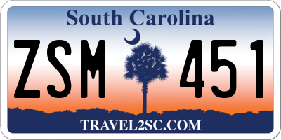SC license plate ZSM451