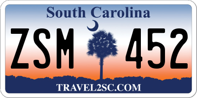 SC license plate ZSM452