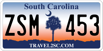 SC license plate ZSM453