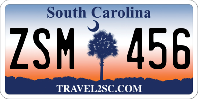 SC license plate ZSM456