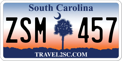 SC license plate ZSM457