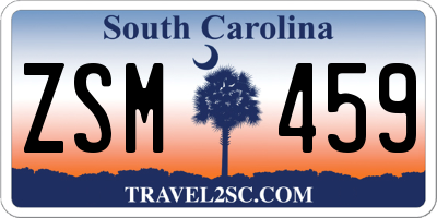 SC license plate ZSM459