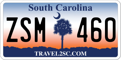 SC license plate ZSM460