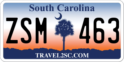 SC license plate ZSM463