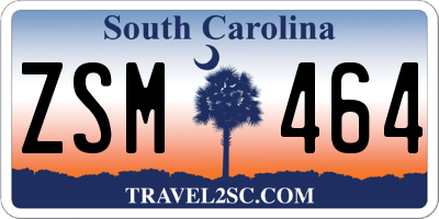 SC license plate ZSM464