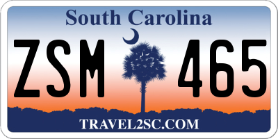 SC license plate ZSM465
