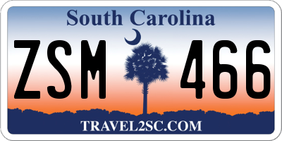 SC license plate ZSM466