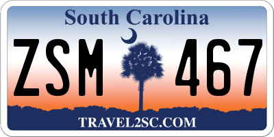 SC license plate ZSM467