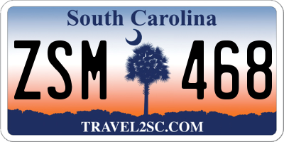 SC license plate ZSM468