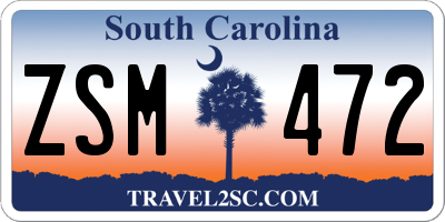 SC license plate ZSM472