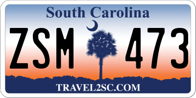 SC license plate ZSM473