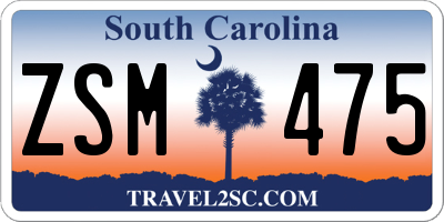 SC license plate ZSM475