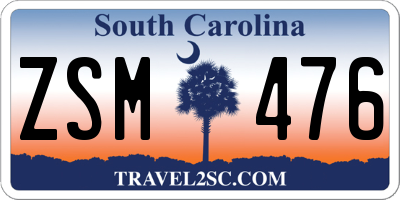 SC license plate ZSM476