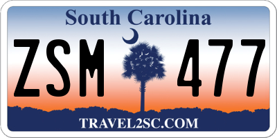 SC license plate ZSM477