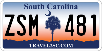 SC license plate ZSM481
