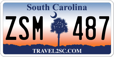 SC license plate ZSM487
