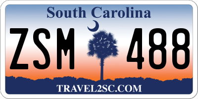 SC license plate ZSM488