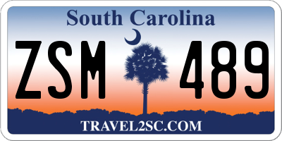 SC license plate ZSM489